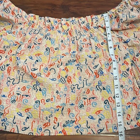 Nordstrom By Cristina Martinez Poet Print Textured Top Cottage Core Boho Modern - Picture 11 of 12